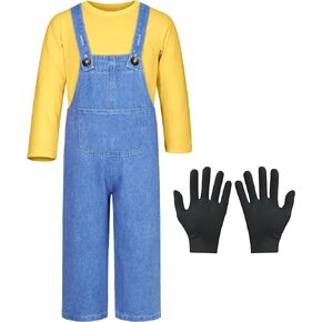 Kids Costume for Boys Shirt Overalls Glove Halloween Party Cosplay 2-10 Years