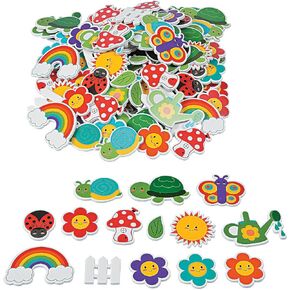 Spring Garden Foam Shapes - Bulk Set of 300 Pieces - Crafts for Kids and Fun Home Activities
