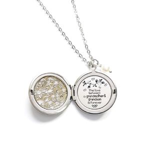 Grandma Gifts from Grandson - The Love Between a Grandmother and Grandson is Forever Hidden Message Long Locket Necklace