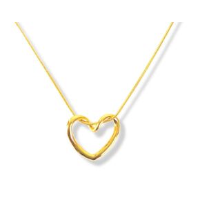 Love Knot Necklace, Heart Pendant on Snake Chain, Unique Love Inspired Necklace for Every Occasion, Perfect Gift (Silver)
