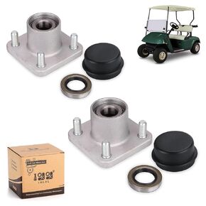 10L0L Wheel Hub Assembly for 1979-2001.5 EZGO TXT, Marathon, Medalist, ST 350 & Workhorse DCS Golf Cart, OEM# 19058-G2 19932-G1 17477-G1 12992-G1 14926-G1, Set of 2