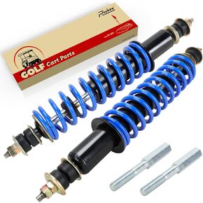 Roykaw Golf Cart Front/Rear Shock Absorber Kit Heavy Duty Coil Over Shocks Compatible with EZGO TXT/Medalist 1994-up Gas & Electric Models, 2 Packs, OEM# 70928-G01, 76418-G01, 70630-G01