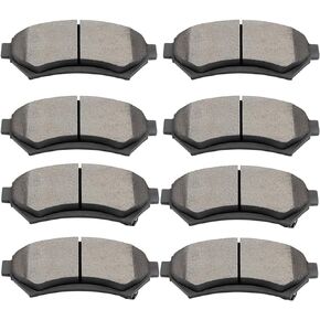 8pcs Front Rear Ceramic Brake Pads Compatible with Buick 1997-2005,Cadillac 1997-2005,Chevrolet 2000-2005,Oldsmobile 1997-2003,Pontiac 1997-2005