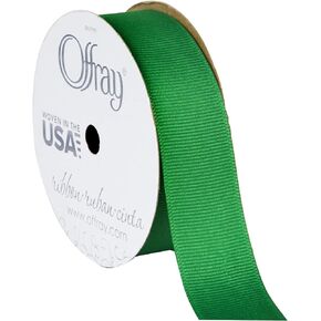 Offray Craft, 7/8-Inch x 18-Feet, Emerald Wide Grosgrain Ribbon, 7/8" x 18'