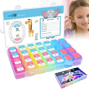 Tooth Fairy Box, Tooth Keepsake Box, Stores Lost Teeth for Kids,Baby Teeth Storage for Boys and Girls，PP Material Tooth Holder for Kids Baby Shower & Birthday Gift Keeping The Child Memory.