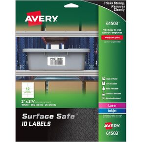 Avery Durable Labels Label, 2" x 3-1/2" (61503)