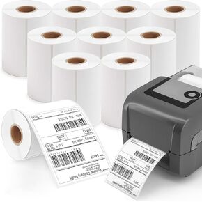 4X6 Thermal Labels – Shipping Labels Strong Adhesive, Thermal Labels 4x6 – Thermal Printer Labels 10 Rolls Shipping Labels 4x6-250 Labels/Roll Compatible with Rollo, Zebra Desktop Printers