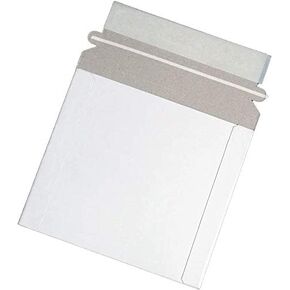 Progo White CD/DVD Disc Cardboard Mailers, 6 x 6 3/8 Inches, Self Seal Adhesive Flap, 100 pack