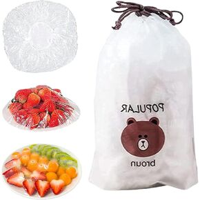 100Pcs Fresh Keeping Bags,Reusable Food Storage Covers, Stretchable Plastic Wrap Bowl Covers with Elastic Edging Stretch