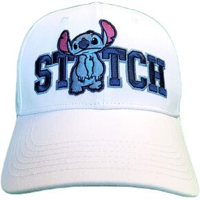 Disney Unisex Lilo & Stitch Embroidered - Hook and Loop Closure Baseball Cap White