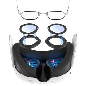 GAEKOL Glasses Spacer Protector for Meta Quest 3, Blue Light Blocking Glasses Compatible with Meta Quest 3, Anti-Scratch Ring Adapter Protecting Myopia Glasses from Scratching Quest 3 Lenses