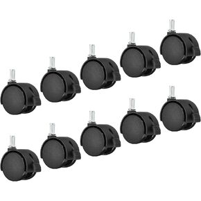 عجلات دوارة جذعية مقاس 1.5 بوصة من باتيكل، 10 عجلات جذعية دوارة 360 درجة من النايلون مع فرامل لاستبدال أثاث مكتب الكرسي، أسود in Kuwait
