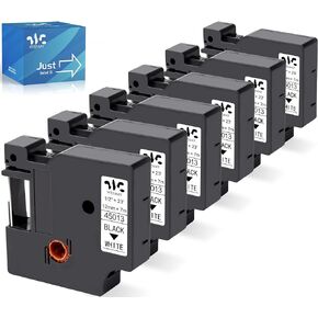 Weemay 7 Pack 45013 Label Tape Compatible with Dymo Label Maker Refills D1 12mm x 7m Black on White Tape S0720530 Labeling for Dymo LabelManager 160 280 210D 360D 420P PnP 450D, 1/2" W x 23’ L