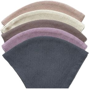 Pack of 5 - Cotton Linen - 3 Layered Face Mask - Washable, Reusable
