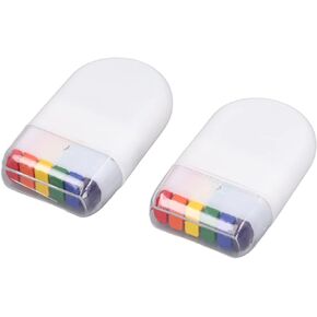 2Pcs Flag Face Paint 6 Colors Rainbow Stripe Fan Brush Stick Face Body Paint for Festivals Celebrations Party