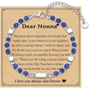 IKIATY Mothers Day Gifts for Grandma Nana Nonna Granny Grammy, Tiny Gemstone Bracelets Jewelry Gifts for Women, Birthday Christmas Gifts for Grandmother with Message Card