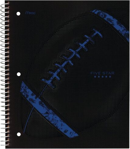 Five Star Spiral Notebooks, 1 Subject, Wide Ruled Paper, 100 Sheets, 10-1/2" x 8", Sports, 4 Pack (38167) in Saudi Arabia