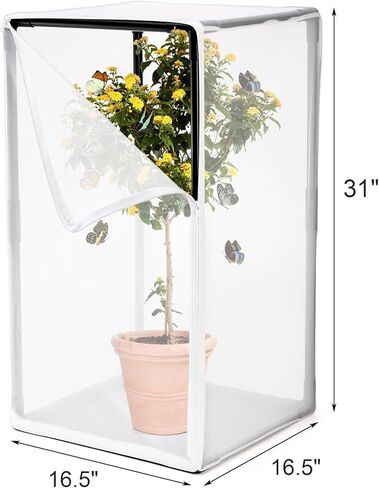 Kingrol قفص موئل الحشرات والفراشات، حاوية نباتية شبكية خارجية، 16.5 × 16.5 × 31 بوصة in Kuwait