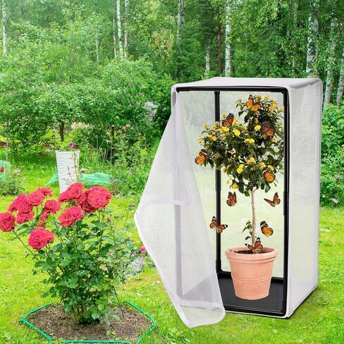 Kingrol قفص موئل الحشرات والفراشات، حاوية نباتية شبكية خارجية، 16.5 × 16.5 × 31 بوصة in Kuwait