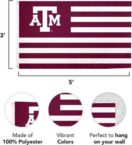 Desert Cactus Texas A&M University Flag Aggies TAMU Flags Banners 100% Polyester Indoor Outdoor 3x5 (Style Nation) in Saudi Arabia
