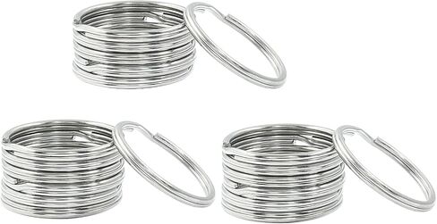 20 Pcs 12mm Round Split Key Rings, Flat Keychain Ring Stainless Steel Key Rings for Car Home School Office DIY (Silver, Style 1) in Saudi Arabia