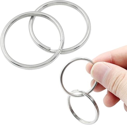 20 Pcs 12mm Round Split Key Rings, Flat Keychain Ring Stainless Steel Key Rings for Car Home School Office DIY (Silver, Style 1) in Saudi Arabia