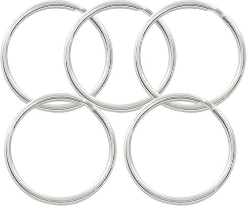 20 Pcs 12mm Round Split Key Rings, Flat Keychain Ring Stainless Steel Key Rings for Car Home School Office DIY (Silver, Style 1) in Saudi Arabia