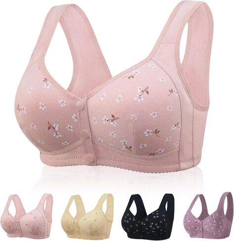 Daisy Bras for Older Women, Front Button Bra,Comfortable Convenient Front Close Button for Women No Wire in Saudi Arabia
