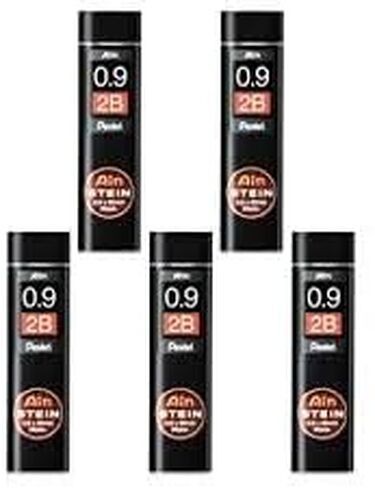 أقلام الرصاص الميكانيكية Pentel Ain 0.9 مم 2B، 5 عبوات/إجمالي 180 سلسلة قيمة in Kuwait