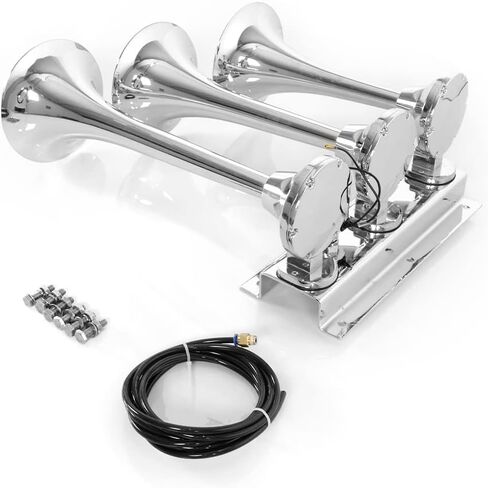 HIGHSOAR 12V/24V Truck Air Horn 150DB 3 Trumpet Horns Kit universal for Car Train Boat in Saudi Arabia