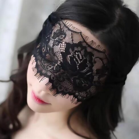 Women Mysterious Black Lace Masks in Kuwait