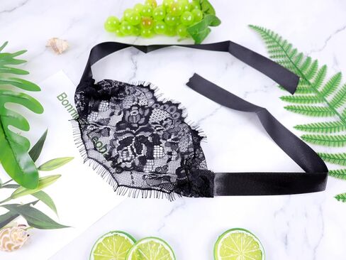 Women Mysterious Black Lace Masks in Kuwait