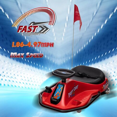 Kids Ride on Drift Car, 24V Kids Electric Car with 360°Rotatable Universal Wheels, Off-Road Ride on Toy with Acceleration Pedal, Music, Bluetooth, LED Lights, Flag, Grey in Saudi Arabia