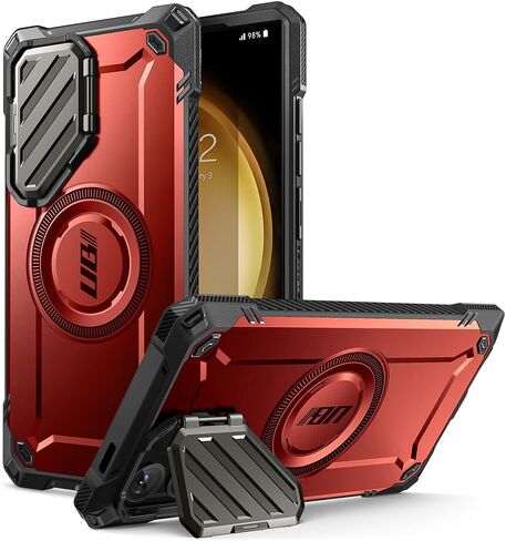 حافظة SUPCASE لهاتف Samsung Galaxy S24 Ultra مع حامل [مسند غطاء كاميرا مدمج] [صديقة لقلم S] [متوافقة مع MagSafe] حافظة هاتف مغناطيسية متينة لهاتف Galaxy S24 Ultra، أسود in Kuwait