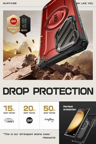 حافظة SUPCASE لهاتف Samsung Galaxy S24 Ultra مع حامل [مسند غطاء كاميرا مدمج] [صديقة لقلم S] [متوافقة مع MagSafe] حافظة هاتف مغناطيسية متينة لهاتف Galaxy S24 Ultra، أسود in Kuwait