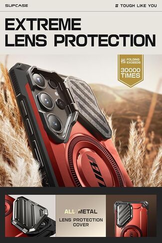 حافظة SUPCASE لهاتف Samsung Galaxy S24 Ultra مع حامل [مسند غطاء كاميرا مدمج] [صديقة لقلم S] [متوافقة مع MagSafe] حافظة هاتف مغناطيسية متينة لهاتف Galaxy S24 Ultra، أسود in Kuwait