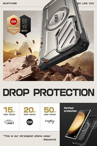 SUPCASE for Samsung Galaxy S24 Ultra Case with Camera Cover Stand, Black in Kuwait