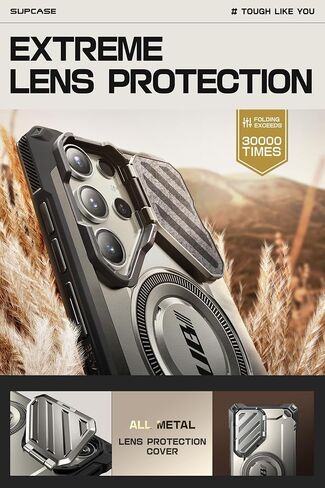 SUPCASE for Samsung Galaxy S24 Ultra Case with Camera Cover Stand, Black in Kuwait