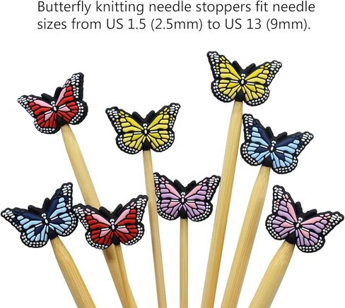 16 قطعة سدادات إبرة الحياكة لطيف زهرة الورد والفراشة إبرة نقطة حماة غرزة السدادات لوازم الحياكة اكسسوارات in Kuwait