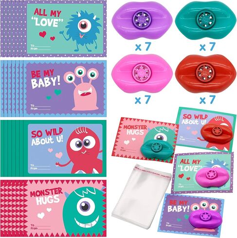 JOYIN 28 Pcs Valentines Day Cards with Whistles for Valentine Party Favor, Classroom Prize Supplies, Valentine’s Greeting Cards in Saudi Arabia