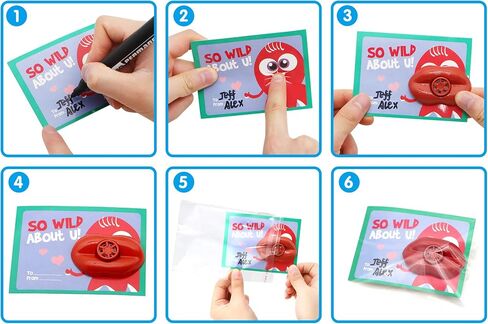 JOYIN 28 Pcs Valentines Day Cards with Whistles for Valentine Party Favor, Classroom Prize Supplies, Valentine’s Greeting Cards in Saudi Arabia