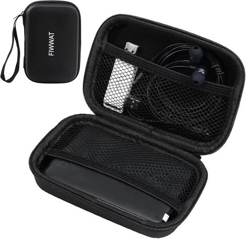 حقيبة حمل القرص الصلب: حقيبة سفر مقاومة للصدمات لمحرك الأقراص الصلبة الخارجي - حقيبة حمل عالمية محمولة لبنك الطاقة والهاتف الخلوي والكابل والسلك ومنظم الملحقات الإلكترونية وسحاب تخزين - أسود in Kuwait