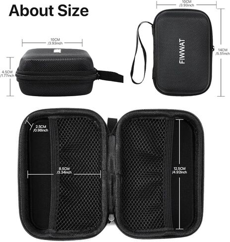 حقيبة حمل القرص الصلب: حقيبة سفر مقاومة للصدمات لمحرك الأقراص الصلبة الخارجي - حقيبة حمل عالمية محمولة لبنك الطاقة والهاتف الخلوي والكابل والسلك ومنظم الملحقات الإلكترونية وسحاب تخزين - أسود in Kuwait