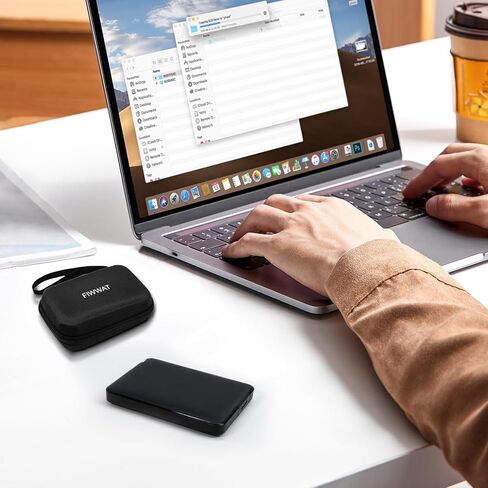 حقيبة حمل القرص الصلب: حقيبة سفر مقاومة للصدمات لمحرك الأقراص الصلبة الخارجي - حقيبة حمل عالمية محمولة لبنك الطاقة والهاتف الخلوي والكابل والسلك ومنظم الملحقات الإلكترونية وسحاب تخزين - أسود in Kuwait