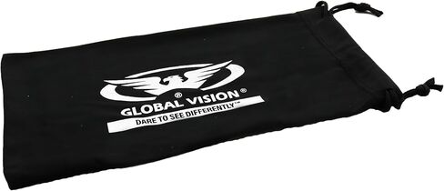 حافظة نظارة شمسية صلبة بسحاب من Global Vision وحقيبة من الألياف الدقيقة باللون الأسود الكلاسيكي in Saudi Arabia