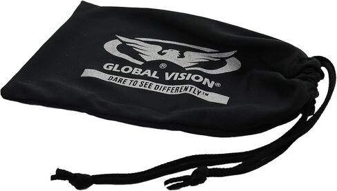 حافظة نظارة شمسية صلبة بسحاب من Global Vision وحقيبة من الألياف الدقيقة باللون الأسود الكلاسيكي in Saudi Arabia