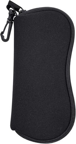 نظارات شمسية من BlingKingdom، حافظة ناعمة محمولة للسفر، حافظة نظارة خفيفة للغاية بسحاب من النيوبرين مع مشبك حزام (أسود) in Kuwait