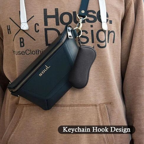 نظارات شمسية من BlingKingdom، حافظة ناعمة محمولة للسفر، حافظة نظارة خفيفة للغاية بسحاب من النيوبرين مع مشبك حزام (أسود) in Kuwait