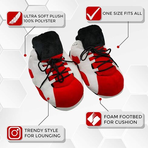 شبشب SoleSlip Sneaker مريح وعصري للرجال، أحذية رياضية نسائية من البوليستر الخالص | نعال رقيق بمقاس حذاء قياسي يناسب الجميع (أحمر وأبيض) in Kuwait