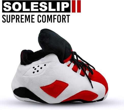 شبشب SoleSlip Sneaker مريح وعصري للرجال، أحذية رياضية نسائية من البوليستر الخالص | نعال رقيق بمقاس حذاء قياسي يناسب الجميع (أحمر وأبيض) in Kuwait